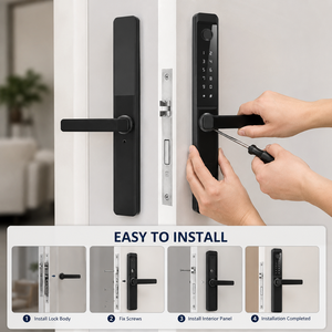 กุญแจล็อคประตูอัจฉริยะ SINON Slim Smart Door Lock Tuya TTLock แบบสแกนลายนิ้วมือ พร้อมชุดล็อคแบบฝัง 2585 2885 3585 4585 สำหรับประตูยุโรป - Product Image 4