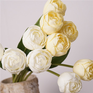 Tulipani Artificiali Realistici al Tatto, Disponibili in Bianco, <span class=keywords><strong>Rosa</strong></span> <span class=keywords><strong>e</strong></span> Giallo, per Decorazioni B&B, Bouquet <span class=keywords><strong>e</strong></span> Centrotavola per Matrimoni - Product Image 1