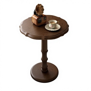 Tavolino da Caffè in Legno Massello Stile Medievale Francese, Tavolino Laterale per Divano e Angolo, Smontabile per Piccoli Appartamenti e Balconi - Product Image 1