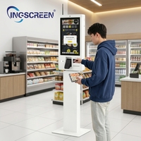 INGSCREEN - Terminal de Autoservicio con Pantalla Táctil Inteligente de 21.5, 27 y 32 Pulgadas, Kiosco de Cola, Información, Pago, Función SDK, Lector de Códigos de Barras