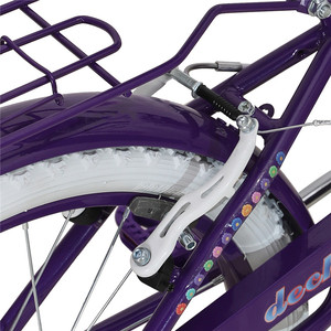 JOYKIE cina produttore 20 pollici viola bambini ragazze bici doppio freno a v <span class=keywords><strong>bicicletta</strong></span> per bambini <span class=keywords><strong>con</strong></span> cestino e sedile posteriore - Product Image 6