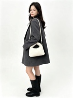 Sac hobo en polaire Teddy pour femme Zeyu, sac à bandoulière en sherpa doux pour l'hiver avec sangle amovible en PU, sac à main en fausse fourrure ODM