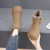 Meilleures ventes TikTok Live, nouvelle arrivée hiver, bottes de neige pour femmes, mi-hautes, doublées en polaire, épaisses, double fermeture éclair, légères