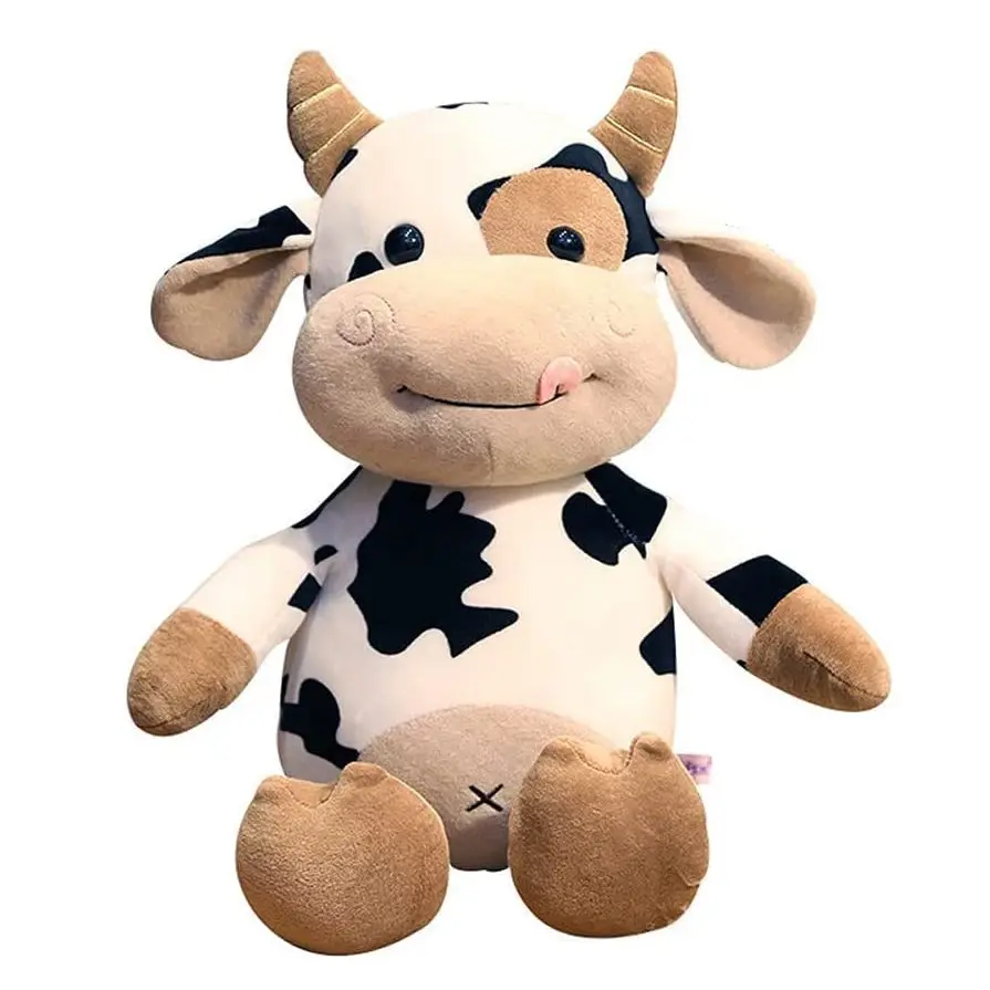 Super cute Cow Plush Toy Stuffed Animal Throw Plushie Pillow Doll Soft Fluffy Friend Hugging Cushion OEM manufacturer