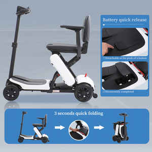 Scooter électrique pliable à 4 roues pour <span class=keywords><strong>personnes</strong></span> <span class=keywords><strong>âgées</strong></span> et seniors handicapés, petites motos HEABENS Medical - Product Image 4