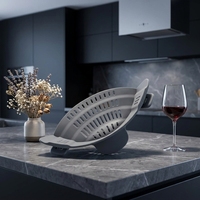 Passoire pliable durable résistante à la chaleur, compatible lave-vaisselle, avec clip pour casseroles et bols, ustensile de cuisine flexible et pratique