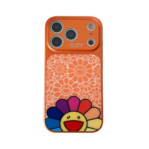 Coque de téléphone magnétique antichoc en PC haut de gamme, tendance, avec motif fleur et visage souriant orange, personnalisée en usine, pour <span class=keywords><strong>iPhone</strong></span> 17 16 Pro Max - Product Image 1
