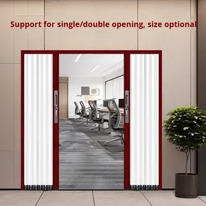 <span class=keywords><strong>Puerta</strong></span> <span class=keywords><strong>Corredera</strong></span> <span class=keywords><strong>Lateral</strong></span> de Vidrio y Aleación de Aluminio Moderna, Resistente al Fuego, Diseño Plegable e Impermeable para División Interior de Sala de Estar - Product Image 4