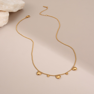 สร้อยคอและกำไลรูปหัวใจชุบสแตนเลส ทันสมัยและใช้งานได้หลากหลาย - ไม่ซีดจาง หรูหราและสง่างาม - Product Image 3