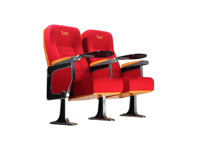 Chaise d'auditorium en aluminium avec accoudoirs, siège rétractable DWG, vente en gros HONGJI