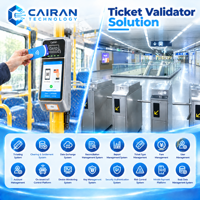 Validateur de bus intelligent haute performance Cairan avec lecture de codes QR, paiement NFC, reconnaissance faciale et écran tactile pour affichage client - Durable
