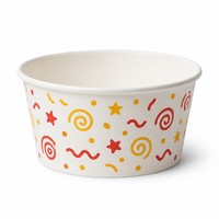 Conteneur d'emballage alimentaire blanc personnalisé OEM avec impression, bol en papier pour salade avec couvercle transparent