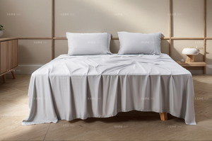 Housse de couette et taie d'oreiller de luxe en bambou écologique, style Oxford, rafraîchissante et soyeuse, avec rabat - Product Image 3