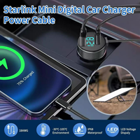 Kabel Charger Mobil Digital Starlink Mini 3 in 1 dan Kabel Data DC Charger Mobil Digital Display 100w 5a