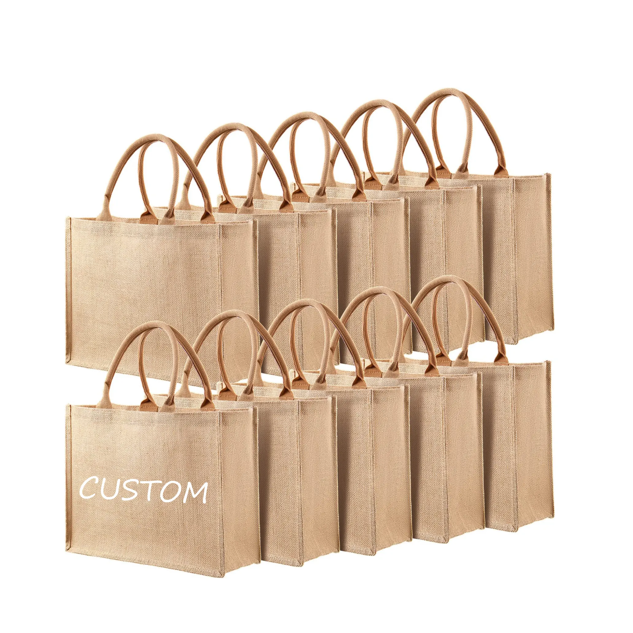 Custom Large Tote Bag Reusable Bridesmaid Gift Travel Shopping Diy Grocery Bags Waterproof Bolsa De Yute Ecologica With Handles