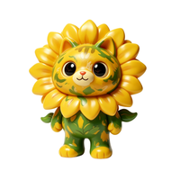 Figurine en PVC OEM personnalisée, Chat Tournesol, Figurine en plastique de collection, Cadeau de festival pour meilleurs amis, Moulage par injection, Direct usine