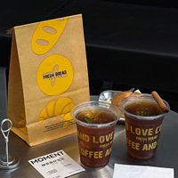 Ecologische bekerhouder compatibel met platte bodem, transparant, duurzaam, met aangepast logo, PLA bekers voor koffiezaak en afhaalbedrijven.