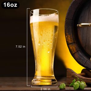 Großhandel Custom Logo 16oz Transparente Weizen trinken Pint Bier Pilsner Gläser 2er-Set für Männer Geburtstags geschenk - Product Image 4