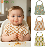 Lot de bavoirs bébé en coton écologique brodés, lavables, pour nouveau-né, anti-bave et d'alimentation, vente en gros
