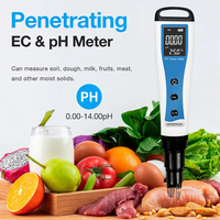 Testeur numérique de pH, EC et température, type stylo, étanche, avec écran ABS, pour tester l'acidité des aliments, du sol, de la pâte et de l'eau