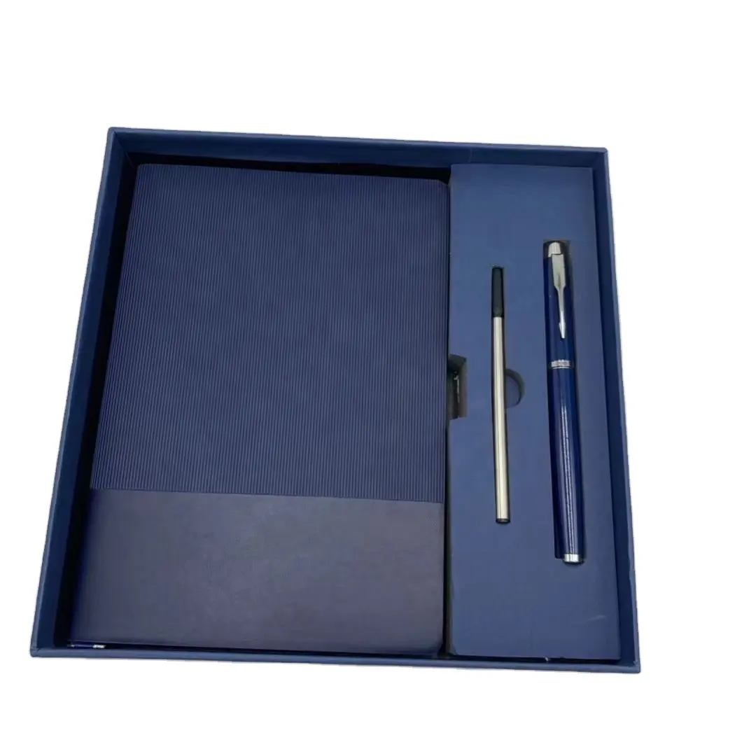 ज़ीमोर न्यू लक्ज़री टू-टोन सॉफ्ट कवर लेदर ए5 जर्नल नोटबुक पेपर बॉक्स यूएसबी पेन हैंग बैग लोगो कस्टम कॉर्पोरेट उपहार सेट के साथ