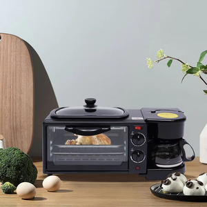 Station de petit-déjeuner électrique multifonction Don Feliz 3-en-1 1250W avec fonction d'arrêt automatique, comprenant une poêle à frire en plastique, une cafetière et un grille-pain, pour usage hôtelier et domestique - Product Image 6