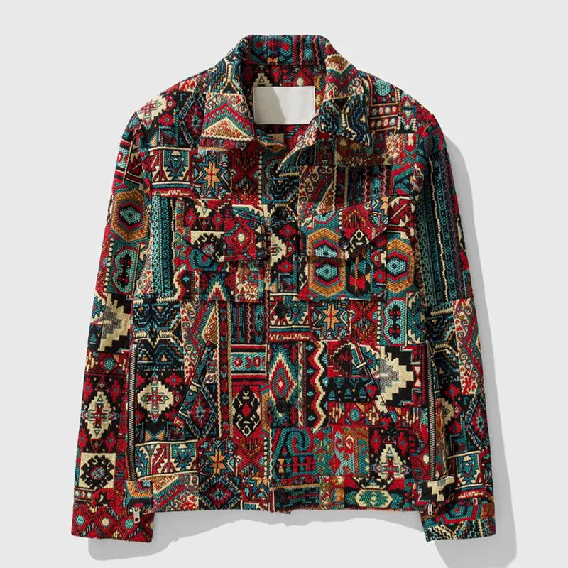 Jaqueta de lã acolchoada masculina, bloco de cor da moda personalizado de alta qualidade com gola clássica