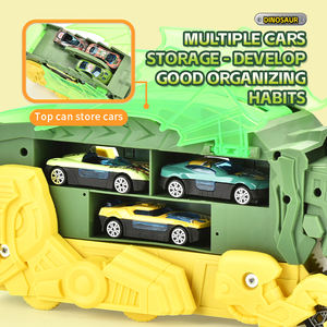 2024 dinosaure dévorant piste déformation voiture coulissante camion Transport inertie voiture en fonte modèle jouet éducatif pour enfants - Product Image 3