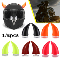 1 pièce Cornes de Diable Multicolores pour Moto, Vélo Électrique, Voiture – Autocollants de Décoration pour Casque, Pièces Longues et Courtes, Accessoires de Décoration de Casque