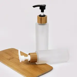 Eco-Friendly 30ml Bamboo Airless Lotion Pump Bottle PP Plastic Cosmetic Packaging with Screen Printing Green and Stylish