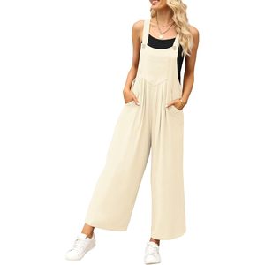 Monos informales para mujer 2025, monos holgados de pierna ancha, bohemios, holgados, trajes de verano con bolsillos, monos con pechera para discoteca - Product Image 1