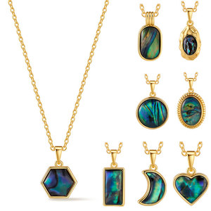 <span class=keywords><strong>Collana</strong></span> con ciondolo TG Abalone con conchiglia 18k oro placcato in ottone stella luna serie che conserva elegante <span class=keywords><strong>collana</strong></span> - Product Image 5