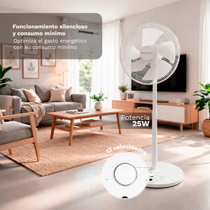 Ventilatore a piantana Grunkel 12 velocità con telecomando e oscillazione, bianco - Product Image 4