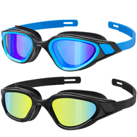 Lunettes de natation anti-buée avec lentilles PC, joint en silicone étanche, vision sous-marine claire, anti-rayures, fournisseur en gros