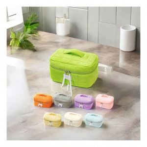 Pochette de voyage souple et portable en polyester et coton, couleurs bonbon, avec fermeture éclair, grande capacité, pour maquillage et cosmétiques, personnalisable avec logo, vente en gros - Product Image 1