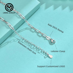 طقم سلسلة فضة إسترليني 925 بتصميم إيطالي مخصص GC01، مشبك جراد البحر، عقد قابل للتعديل بتصميم عظمة الأفعى، مجوهرات عصرية - Product Image 3