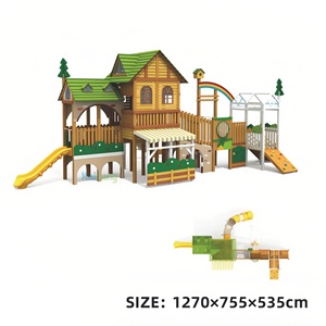 <span class=keywords><strong>KAILANG</strong></span> KLM18401 Aire de jeux pour enfants respectueuse de l'environnement, cabane forestière de luxe en bois avec toboggan, pour jardin extérieur - Product Image 4