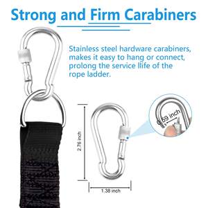 Tissu en polyester d'échelle de corde de bateau pliant portable avec boucle en métal pour kayaks <span class=keywords><strong>jet</strong></span> skis canoës Yachts de sport - Product Image 3
