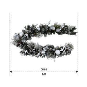 พวงมาลัยแขวนตกแต่งคริสต์มาสทำจากพีวีซีเทียม6FT ดีไซน์คลาสสิก - Product Image 2