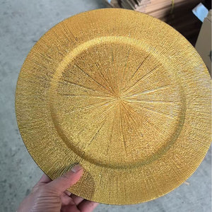 Gold Charger <strong>Plates</strong> Bulk Wedding 13In Plastic Table <strong>Plate</strong> Charger Underplate Round Decorative Dinner Charger <strong>Large</strong> Plastic <strong>Plate</strong> - Product Image 1
