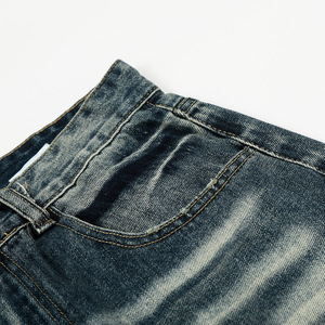 <span class=keywords><strong>Jeans</strong></span> Americani a Contrasto Bianco Stile Machete, Gamba Larga e Ampia, Lavaggio Medio, Pantaloni Casual da <span class=keywords><strong>Uomo</strong></span> Trendy Punk Effetto Vissuto - Product Image 3