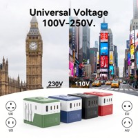 Adaptador de Viaje Multi-Enchufe Listo para Enviar, 35W GaN USB-C Todo en Uno, Convertidor de Corriente Global para Enchufes de la UE a Reino Unido, para Hogar y Oficina