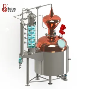 Distillatore commerciale in rame rosso da 200 litri Vodka Wine Steamer Fruit Wine RoastingEquipment vaporiera per vino in acciaio inossidabile