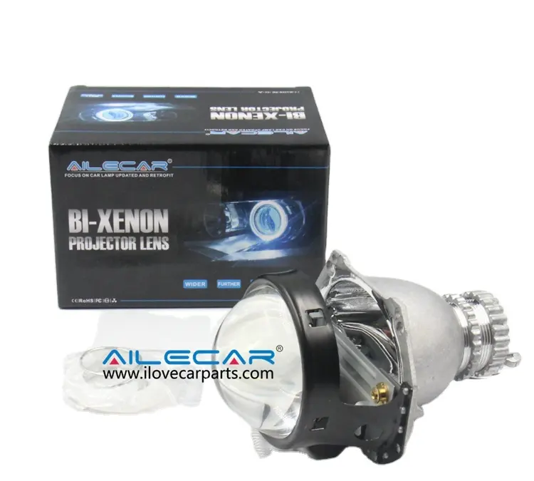 ALECAR proiettore Bi xenon da 3.0 pollici obiettivo blu obiettivo del proiettore H4 per obiettivo del proiettore bi xenon di alta qualità per auto