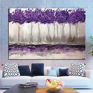 Abstrakte Landschaft lila Lavendel und Blumen Wand kunst Bilder und Poster drucken auf Leinwand für Wohnkultur Cuadros Wohnzimmer
