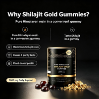 SHUVITA Gummies à base de Shilajit noir de l'Himalaya, complément énergétique pour femmes enceintes et adultes, bonbons gélifiés 0,3g*60pcs/bouteille
