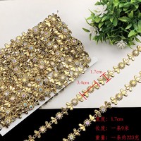 Nouvelle chaîne décorative en dentelle de 1,7 cm pour vêtements ethniques, bordure en perles de plastique pour vêtements, robe de bal de fin d'année