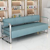 Chaise d'attente pour salon de coiffure, salon de beauté, magasin de vêtements, espace de repos, canapé en acier inoxydable doré, banc long pour zone d'attente