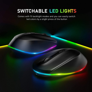 Customized <b>Wireless</b> Mouse Rechargeable RGB LED Quiet Click Cordless Small mouse for Laptop <b>PC</b> in Stock - Product Image 2