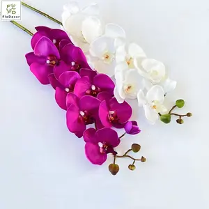 Yeni varış 9 kafaları yapay Phalaenopsis kelebek orkide gerçek dokunmatik ipek orkide lateks kaplı dekoratif çiçek